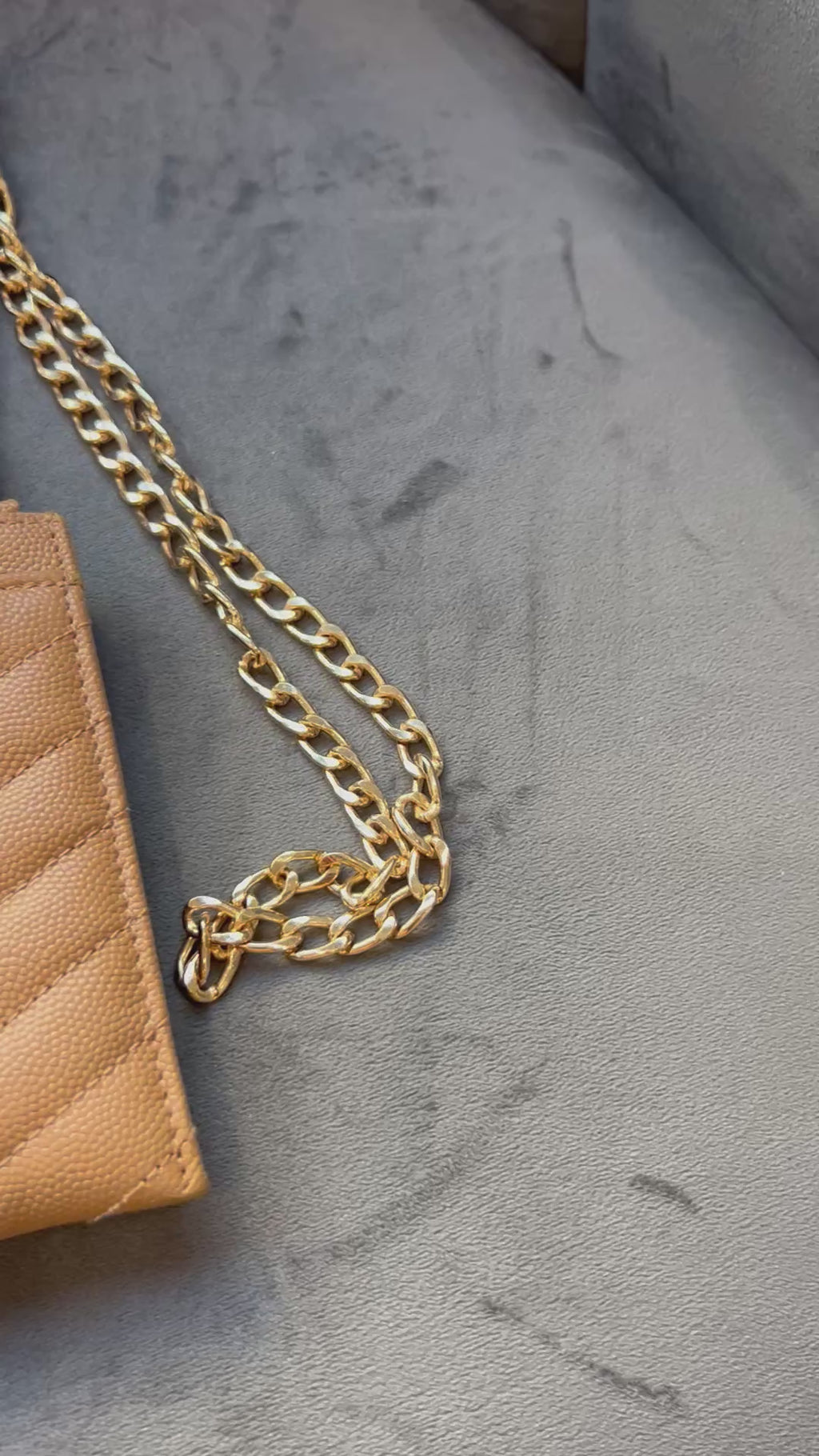 Yves Saint Laurent Tan Monogram Quilted Clutch & Crossbody