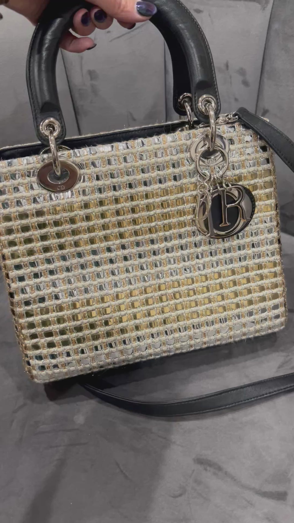 Lady Dior bag in rare metallic tweed