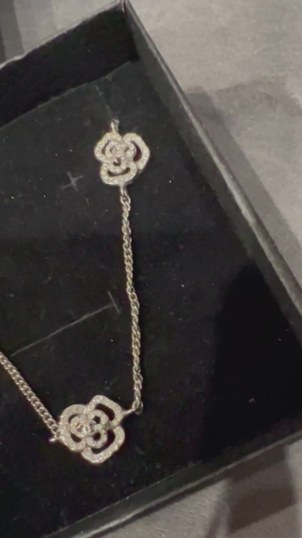 Rare Chanel Tri Camellia Necklace