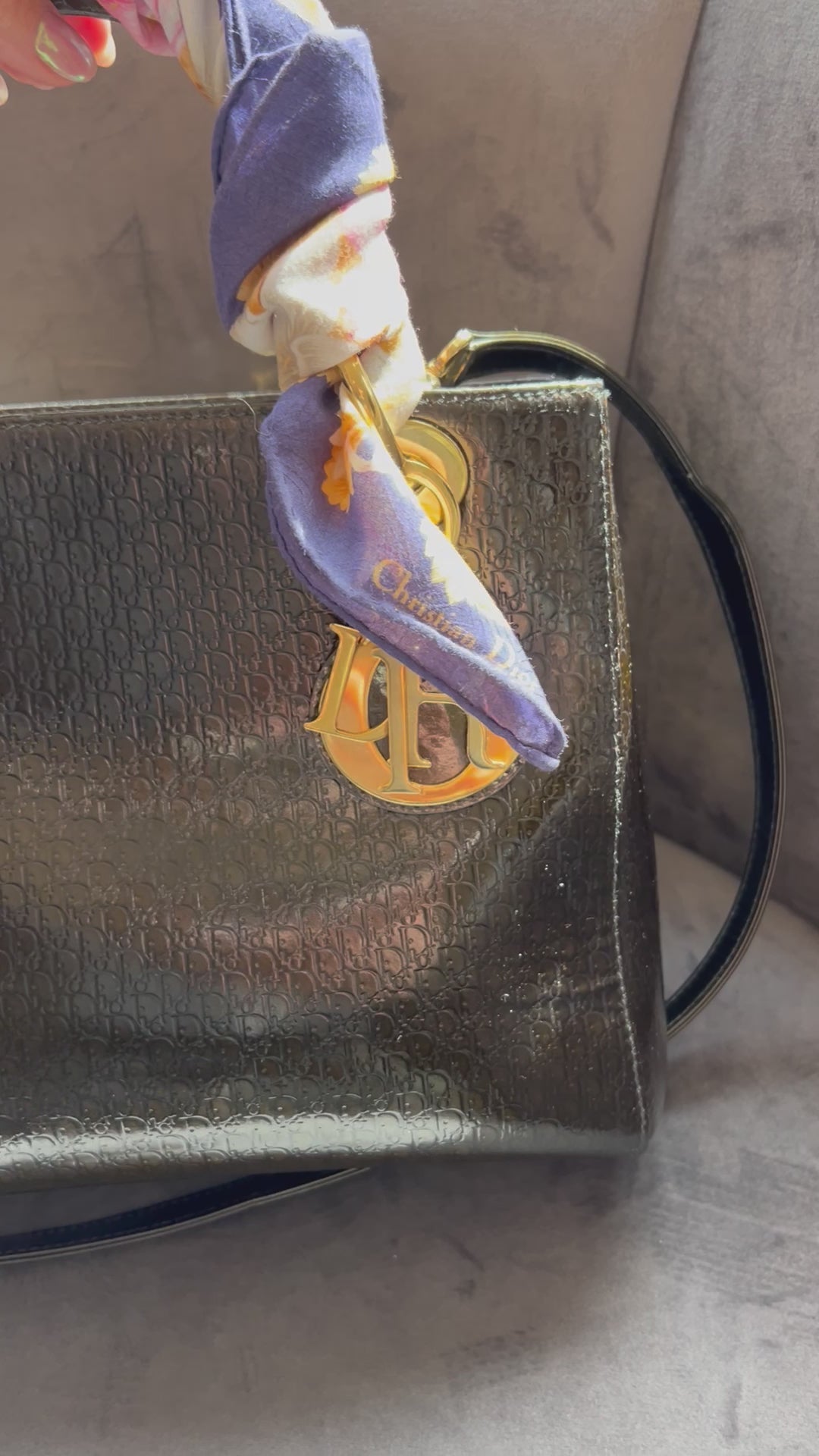 Rare Lady Dior tote medium patent