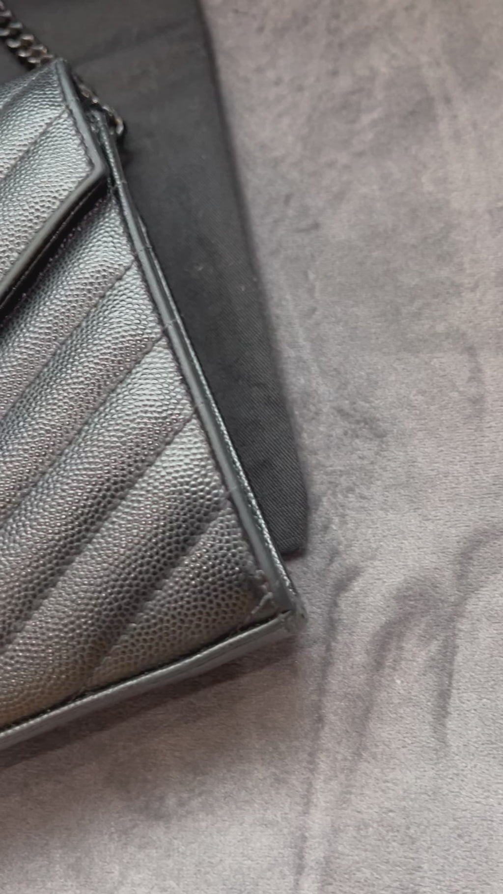 Yves Saint Laurent Cassandre envelope flap crossbody all black