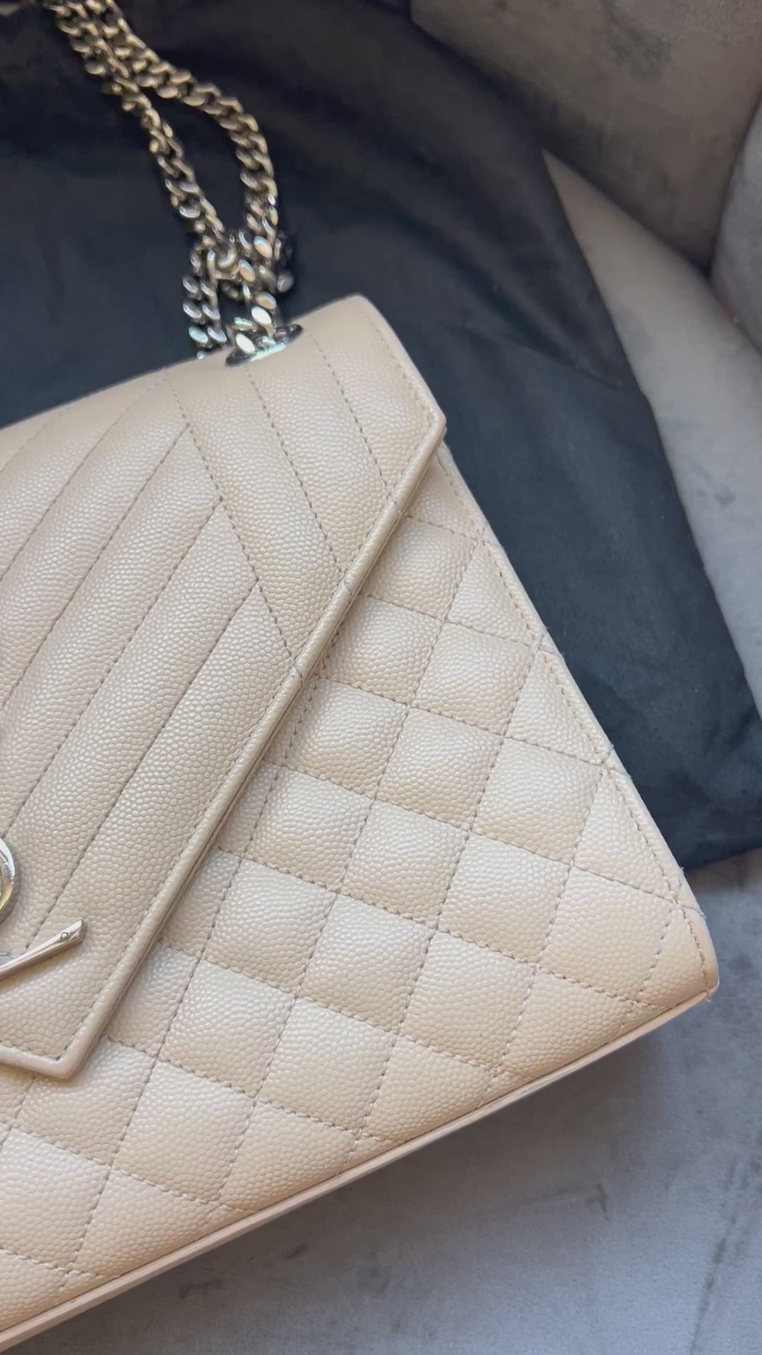 YSL medium envelope flap mixed matelasse bag