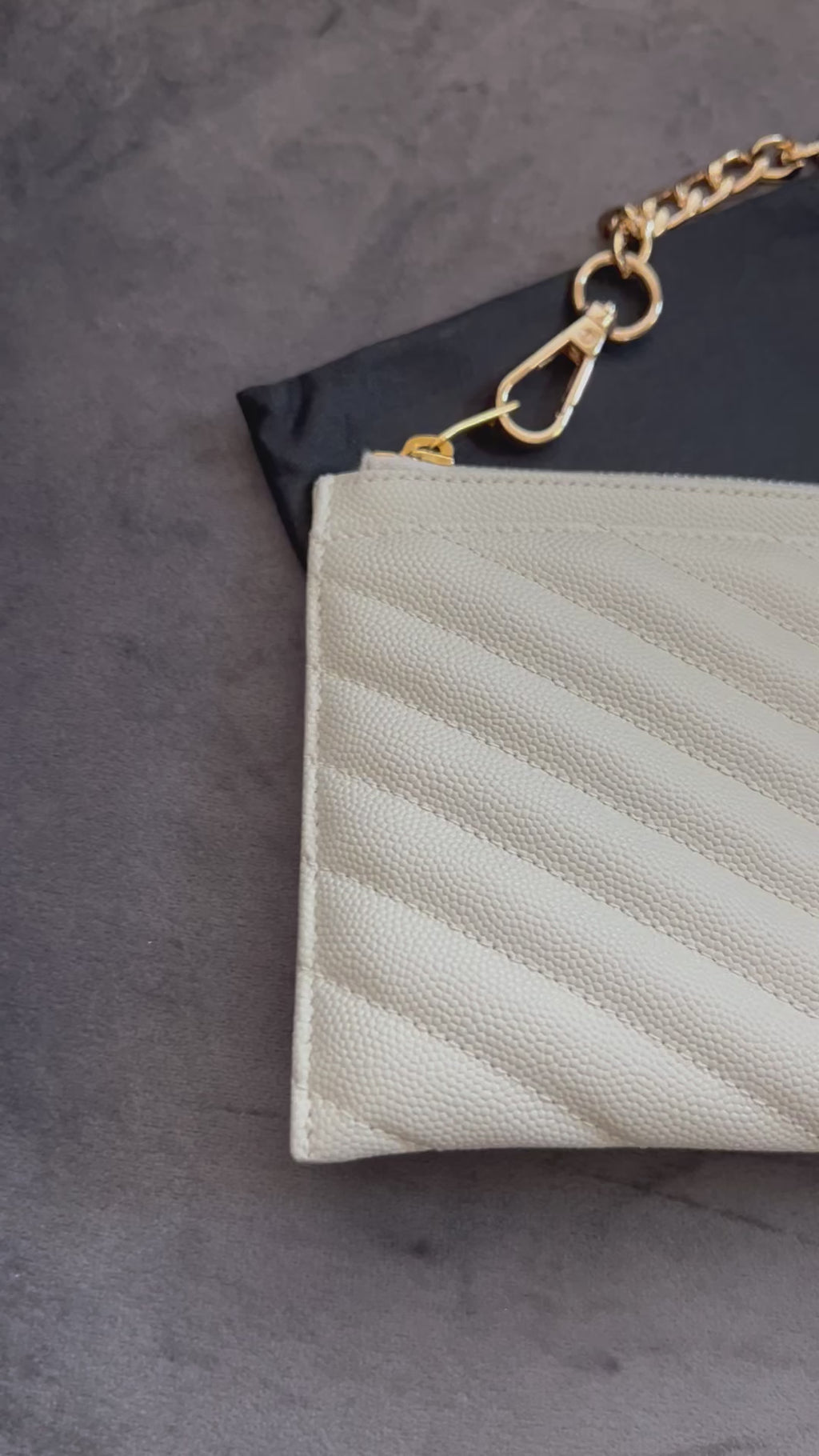 Yves Saint Laurent monogram white clutch & crossbody