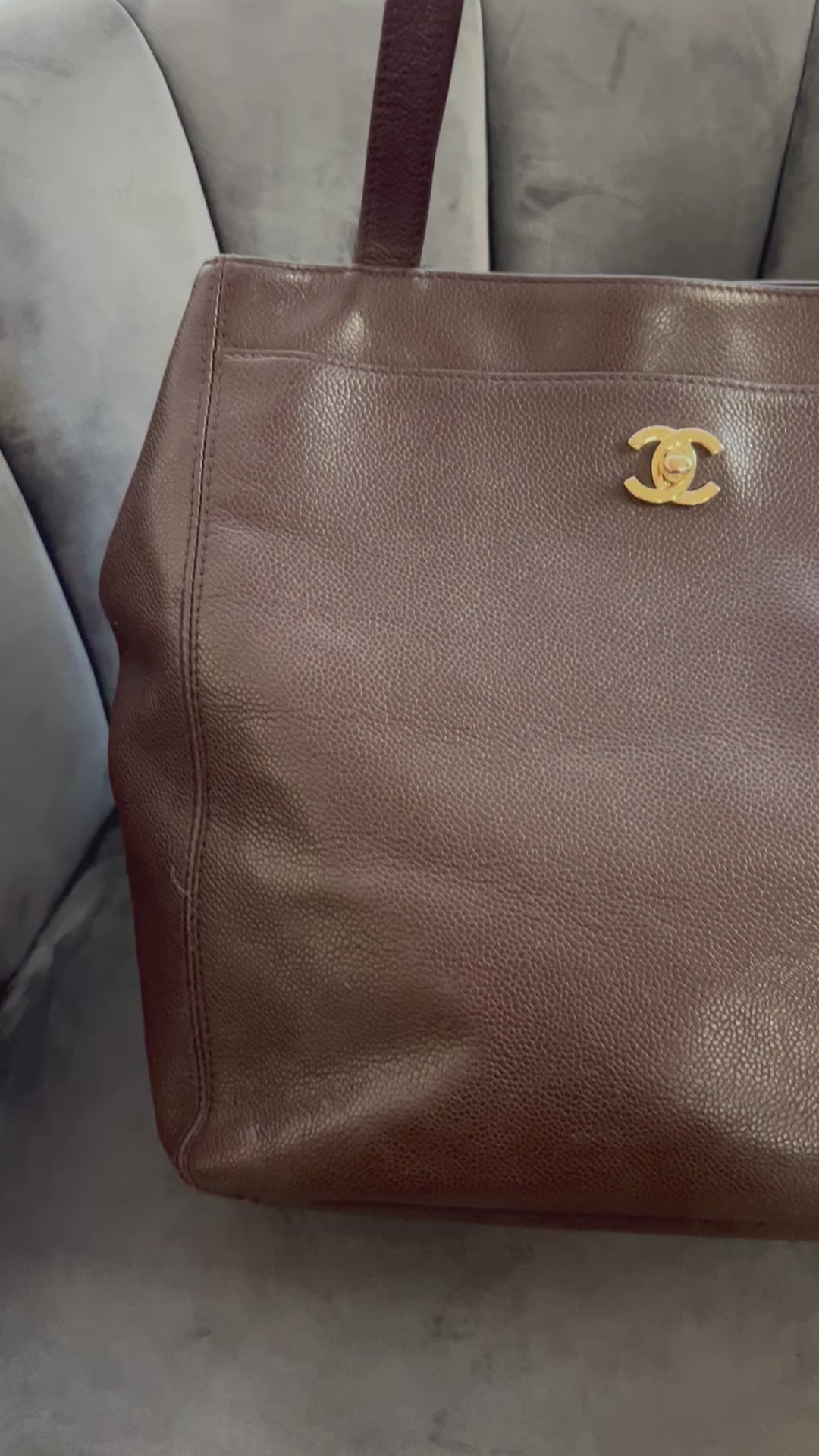 Chanel Exec Cerf Tote caviar 24k gold
