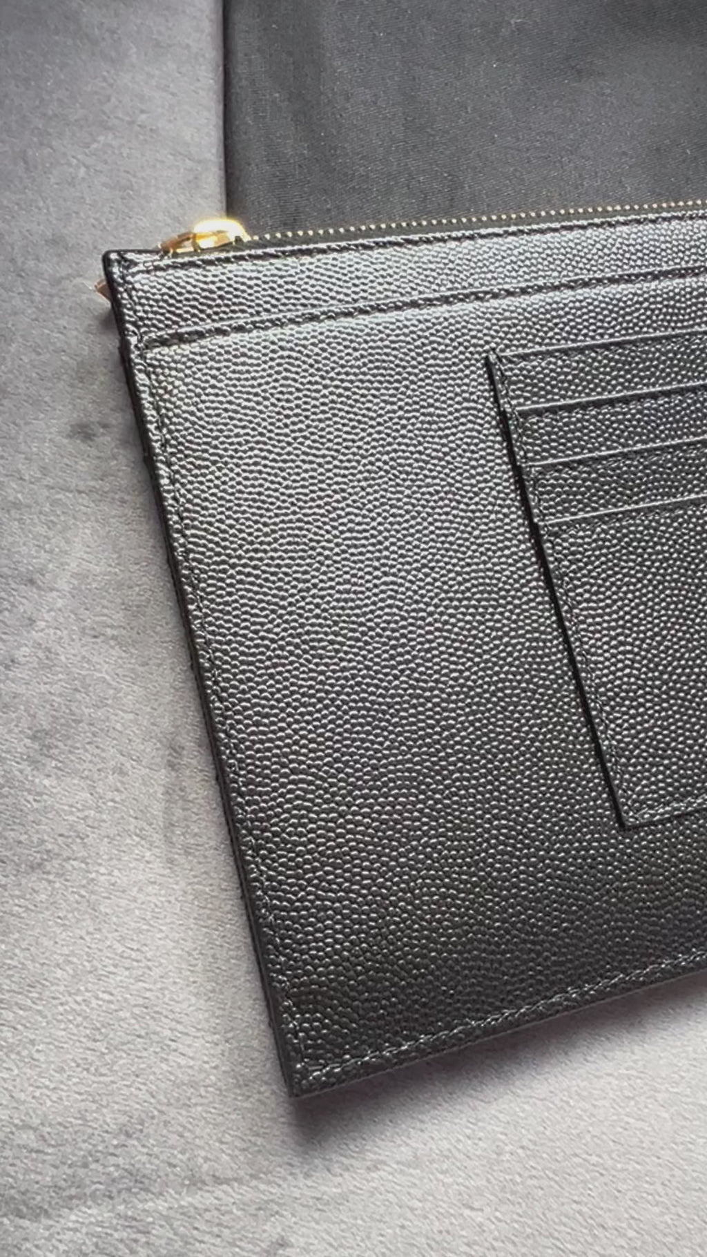 Saint Laurent Caviar Black Wristlet