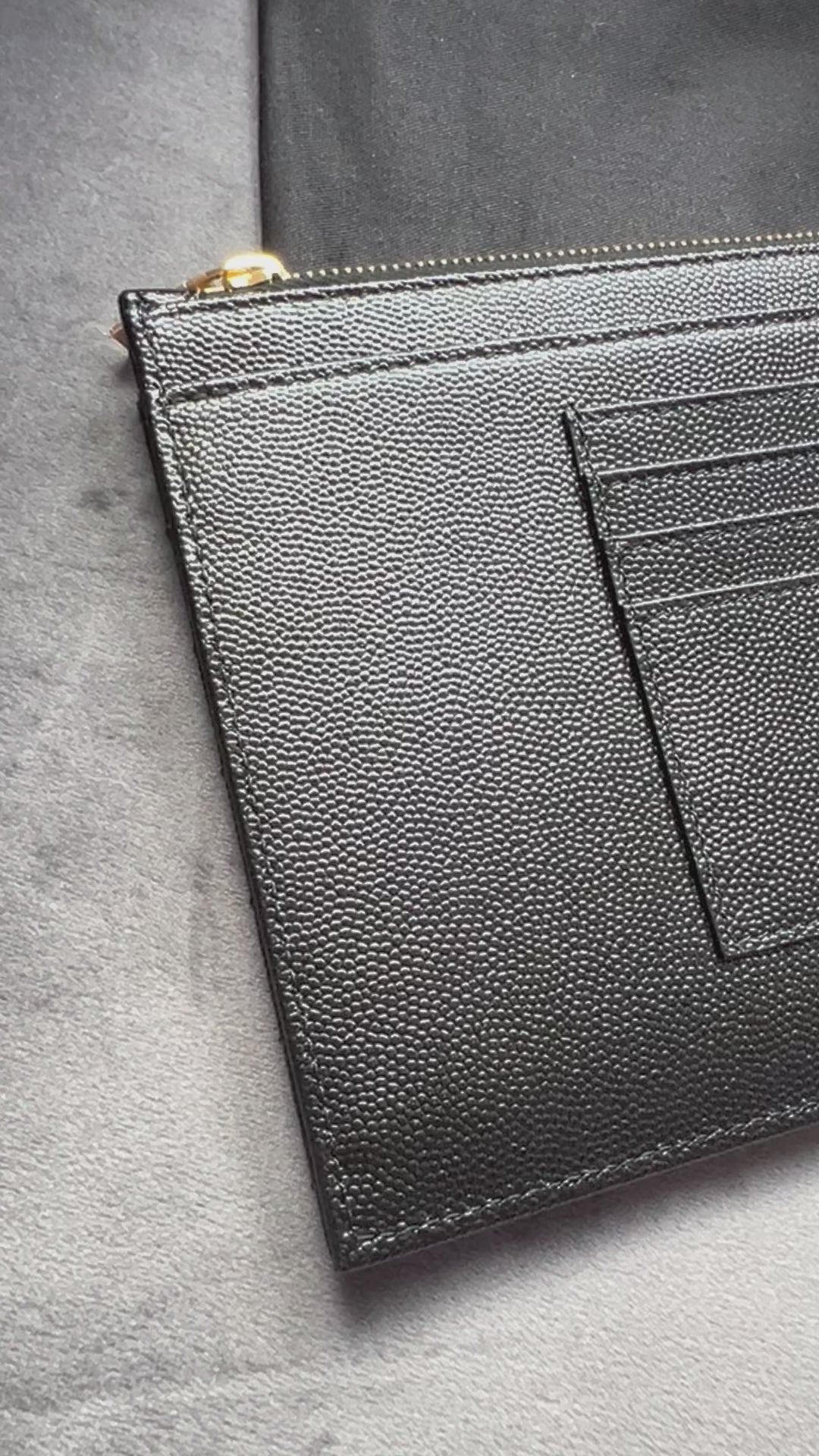 Saint Laurent Caviar Black Wristlet