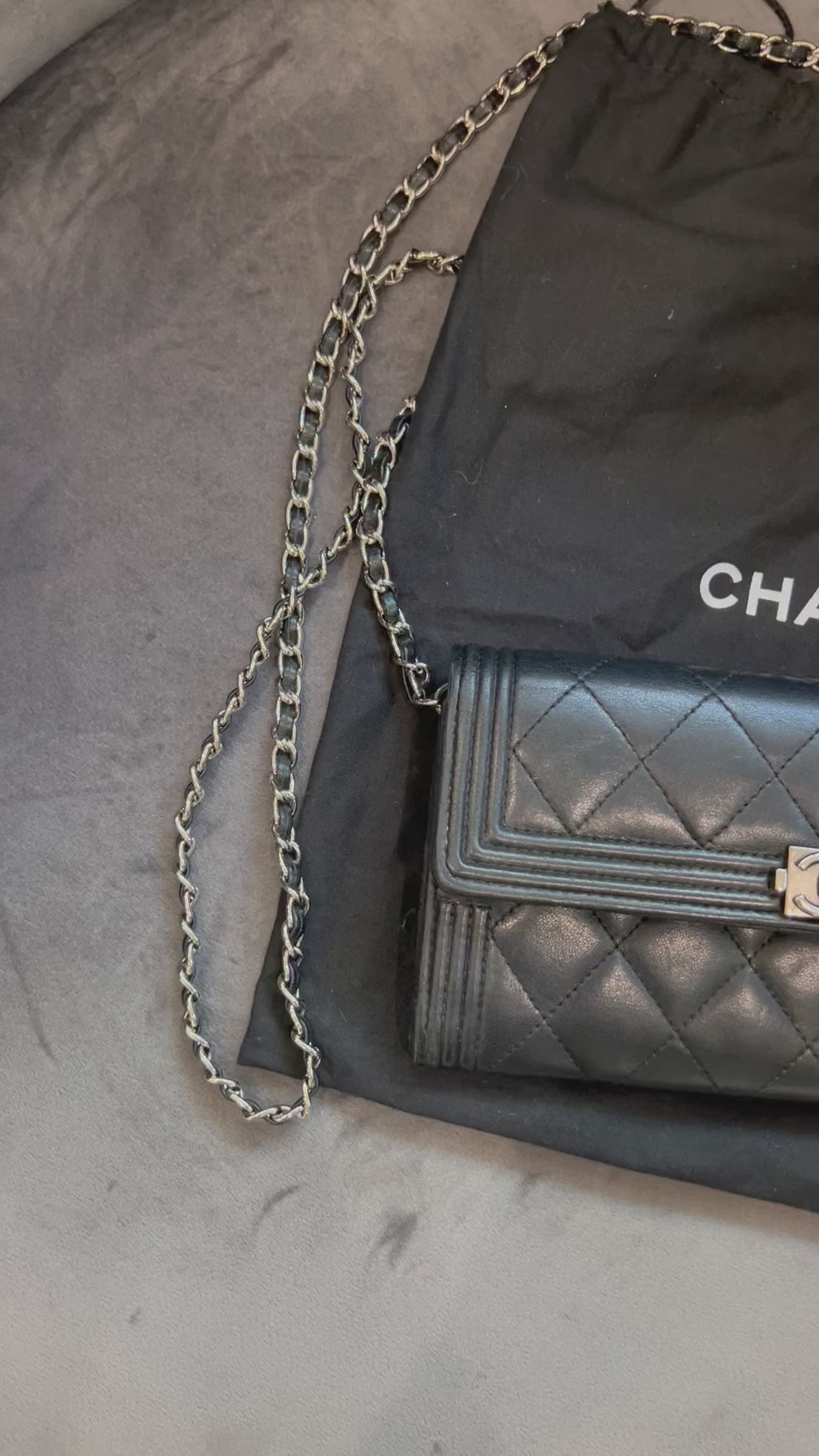 Chanel Boy wallet on chain