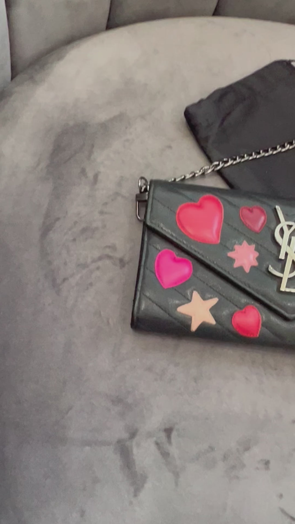 Rare YSL hearts envelope flap wallet on chain
