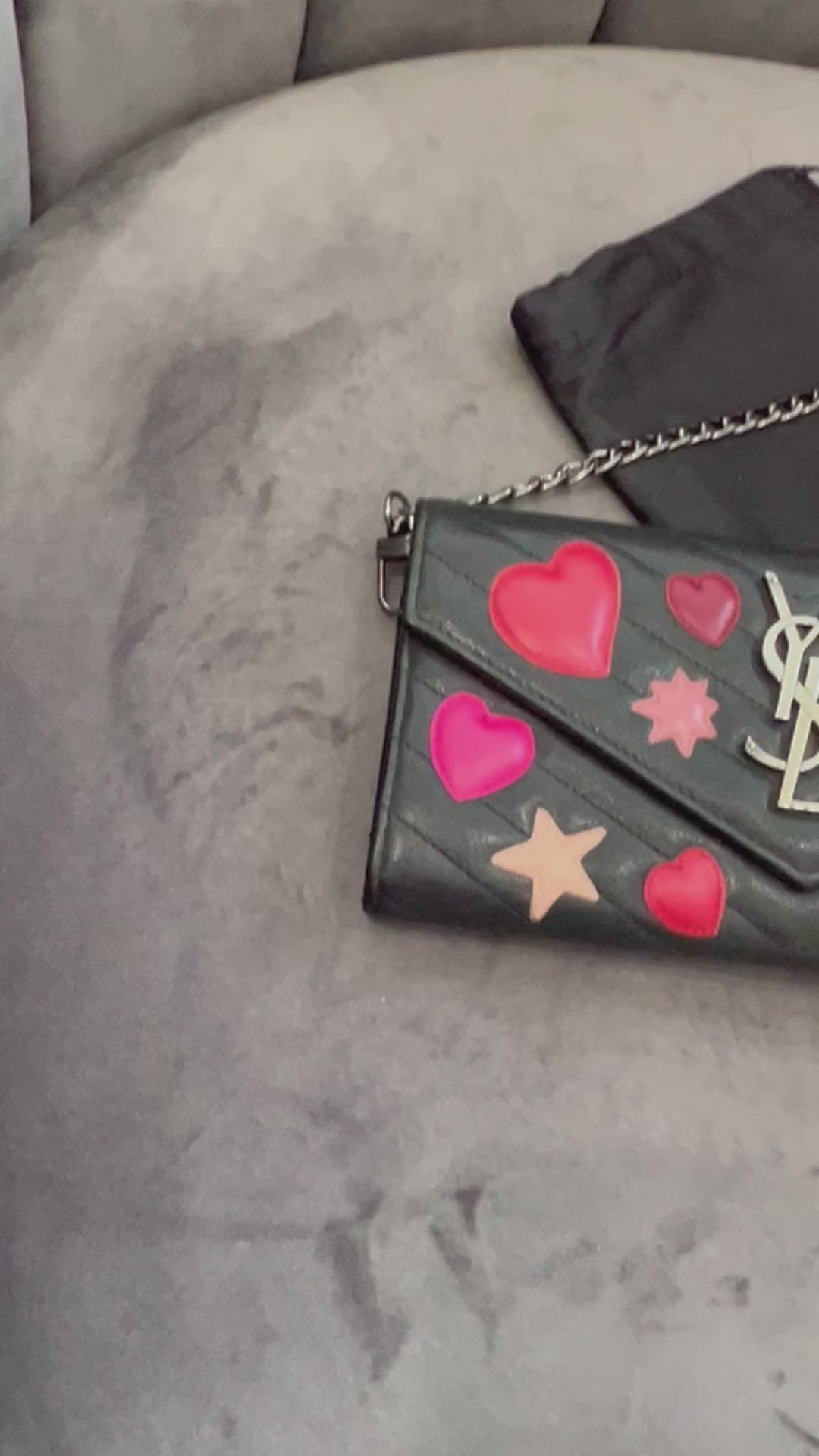 Rare YSL hearts envelope flap wallet on chain