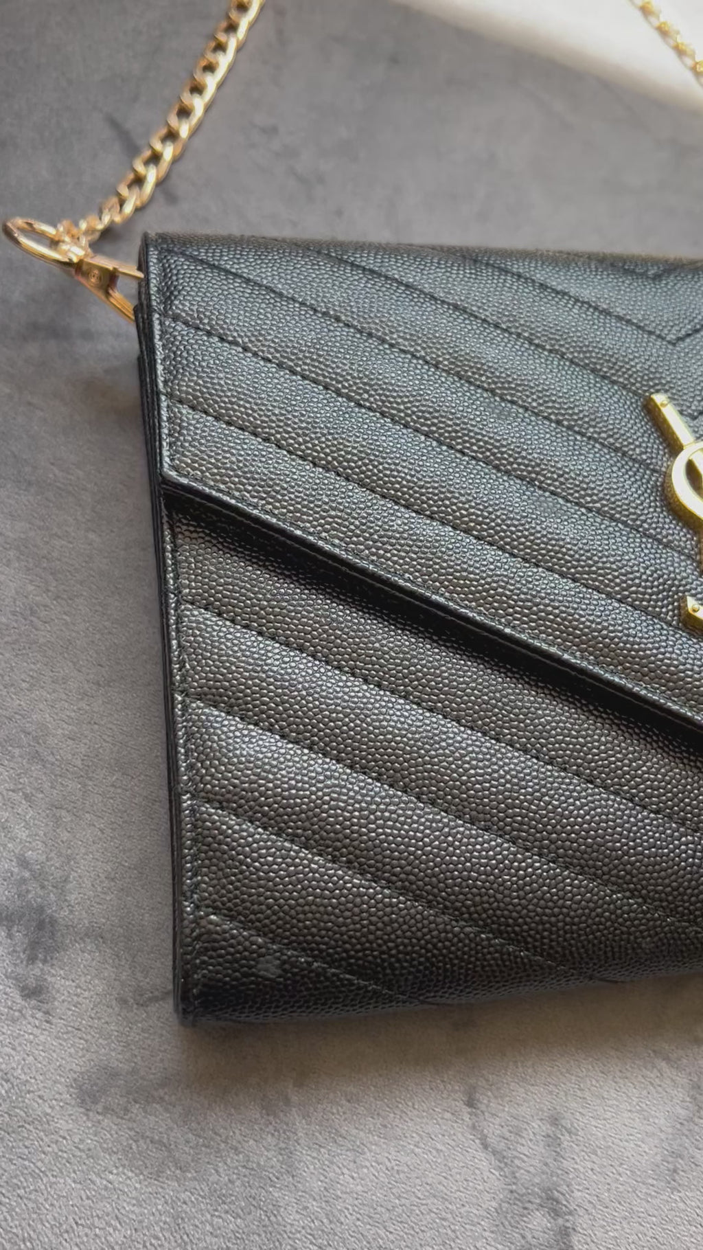 YSL cassandre envelope flap wristlet / crossbody