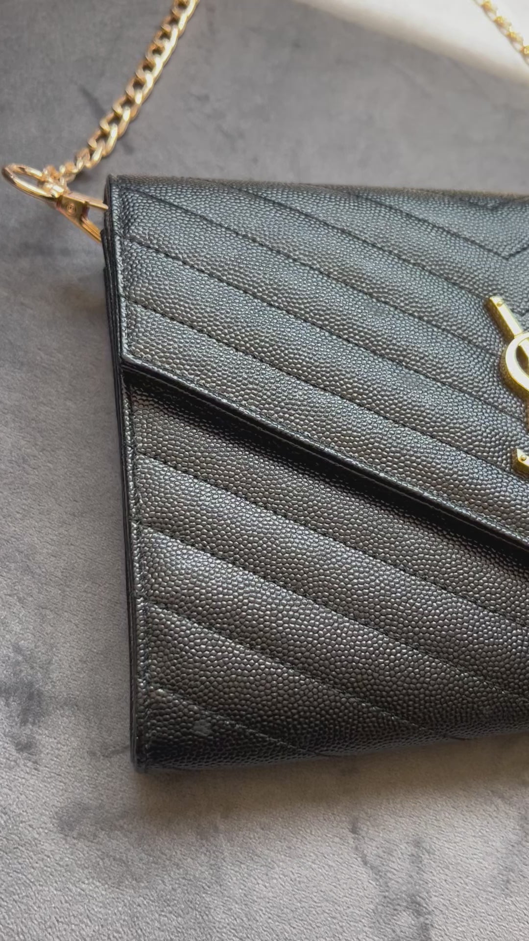 YSL cassandre envelope flap wristlet / crossbody