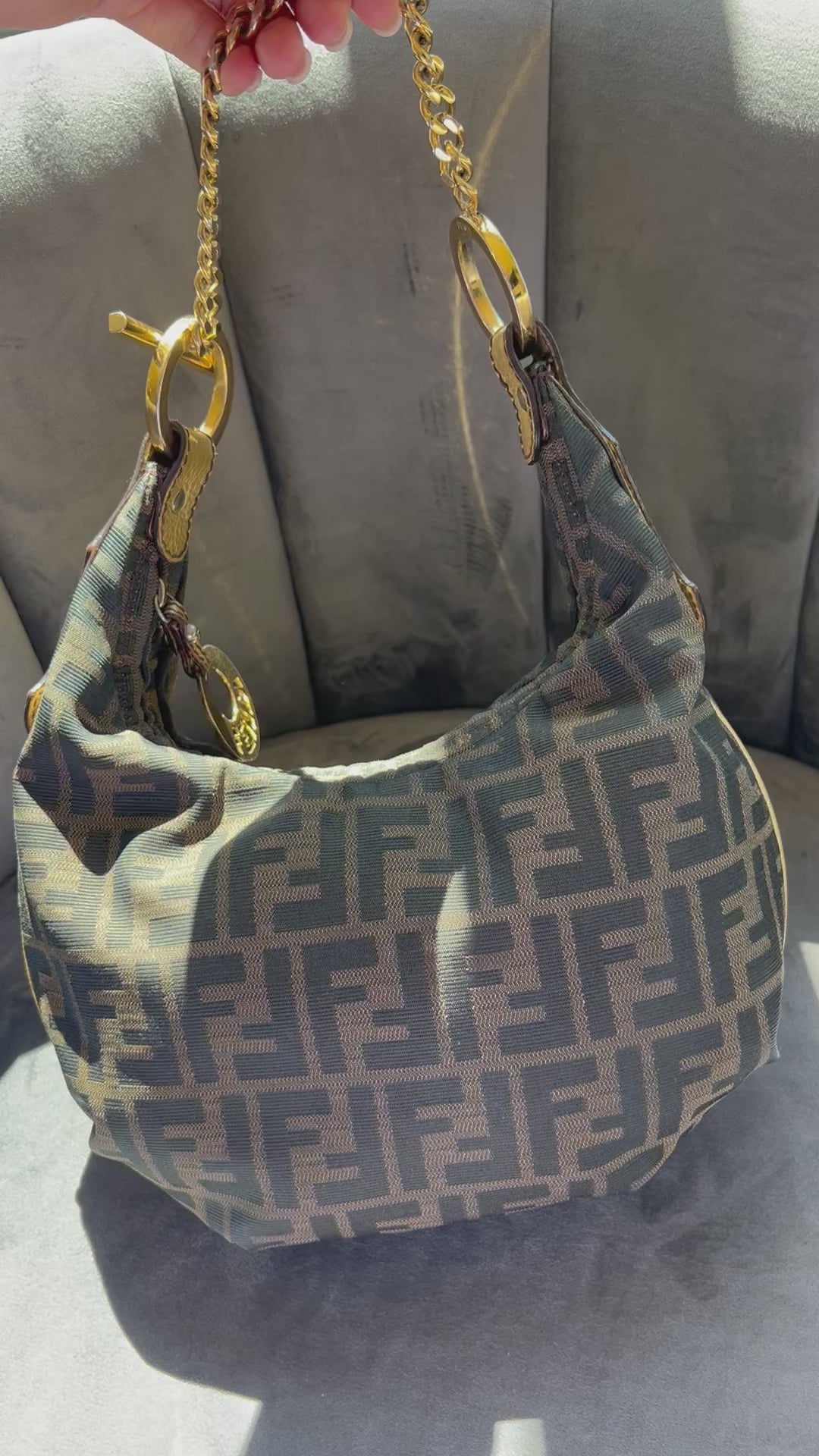 Fendi chain hobo and bracelet bag