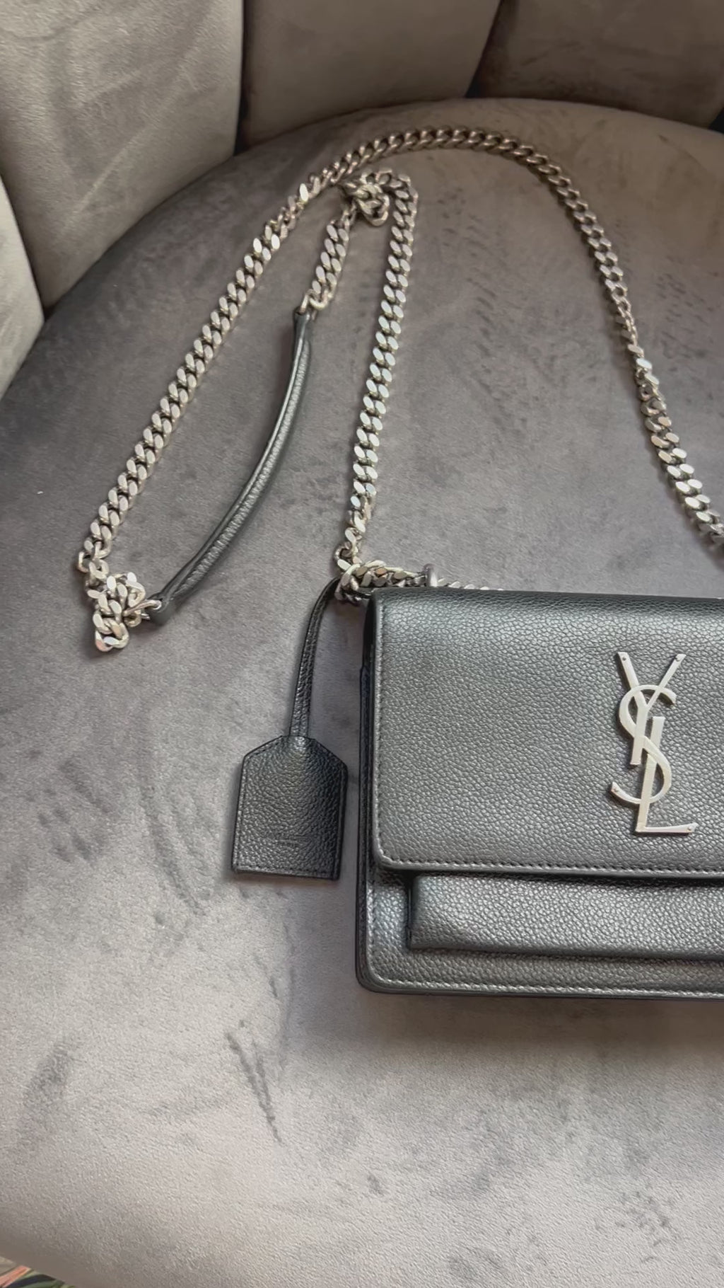 Yves Saint Laurent Sunset grained crossbody bag