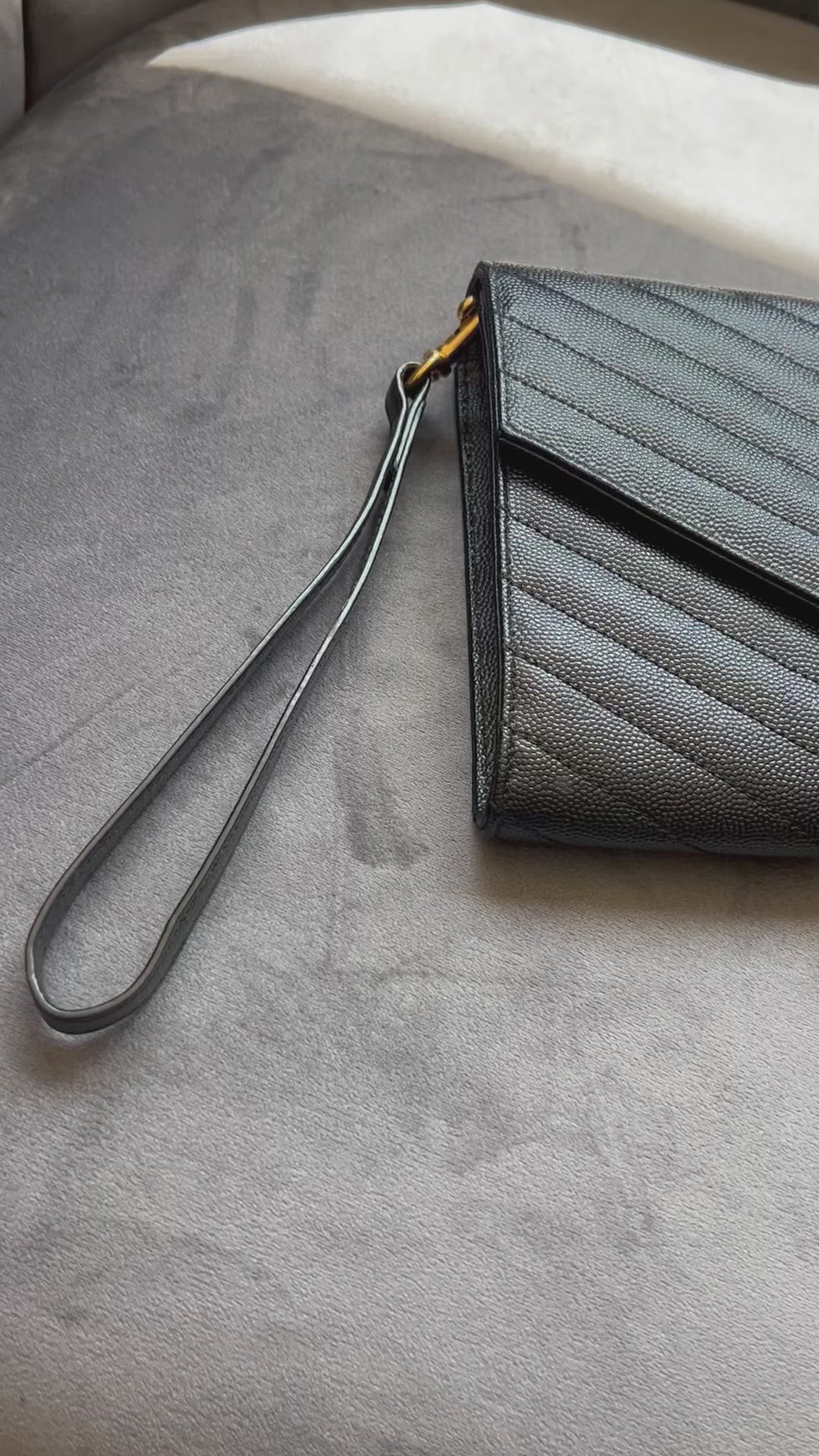 YSL cassandre envelope flap wristlet / crossbody
